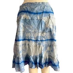 Womens Skirt Size Medium Blue Tie Dye Handcrafted Hippy Peasant Festival Cottage
